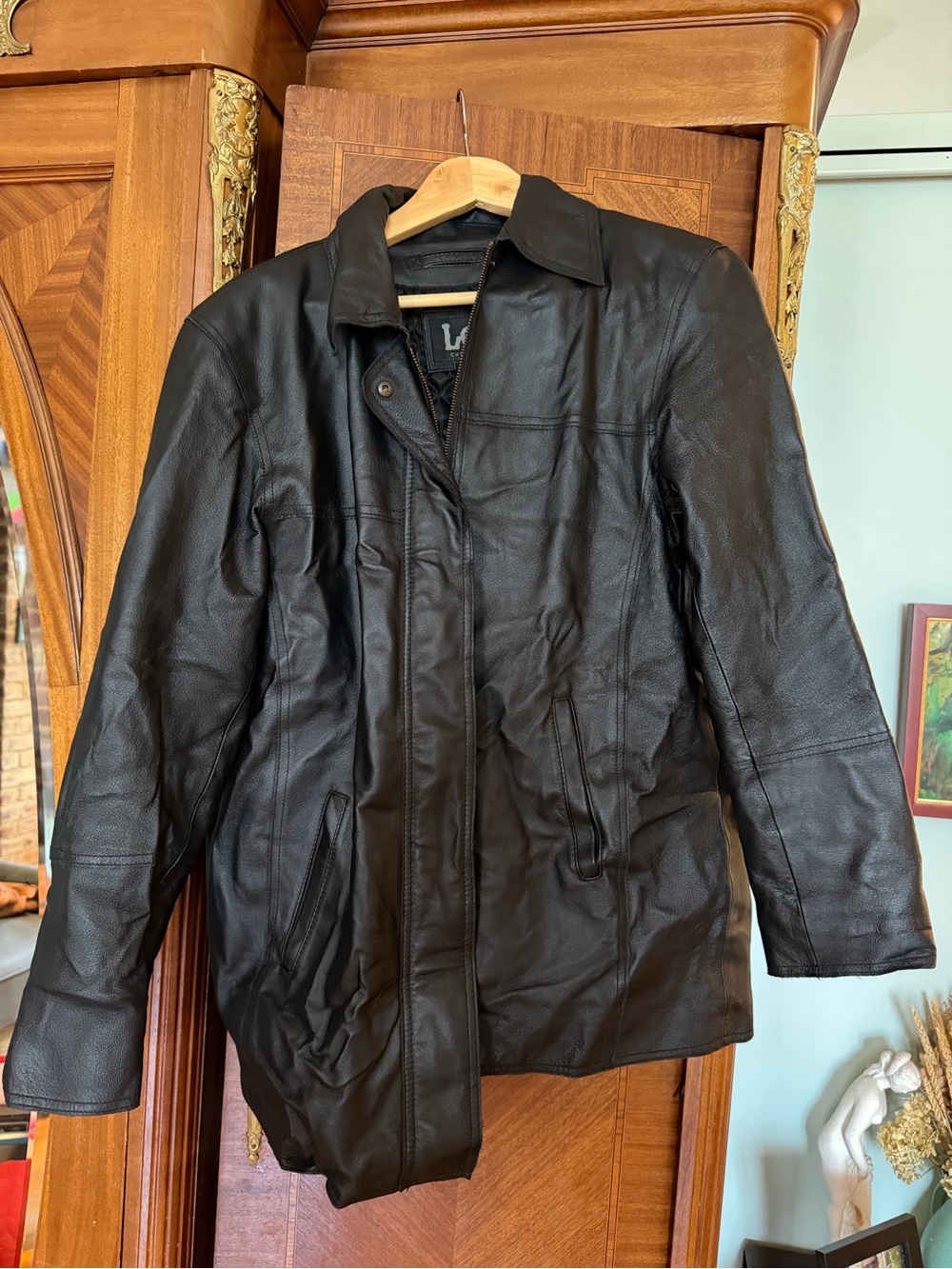 Lee Black Quilted-Lined Leather Jacket